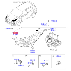 Кріплення фари, освітлення ліве 92132-F1000 Mobis
