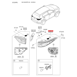 Фонарь задний левый 92401-F1100 Mobis
