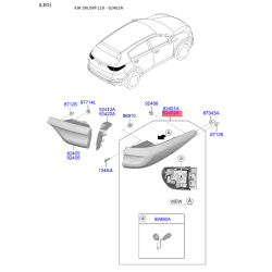 Фонарь задний правый 92402-F1500 Mobis