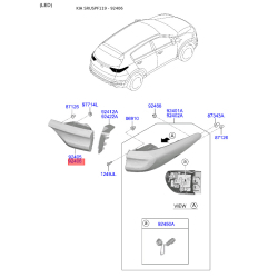 Фонарь задний правый 92406-F1601 Mobis