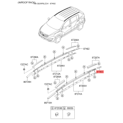 Крепление молдинга крыши заднее левое 87231-3W010 Mobis