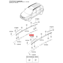 Молдинг крыши задние правые 87243-3W510 Mobis