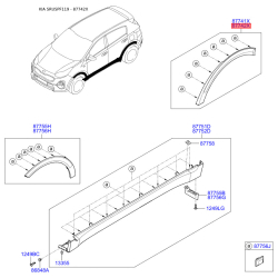 Накладка арки колеса наружная пластиковая правая 87742-F1000 Mobis