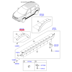 Обшивка (подкрылок), колесная ниша правая 87712-3U000 Mobis