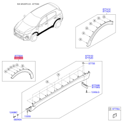 Накладка арки колеса наружная пластиковая правая 87712-F1000 Mobis