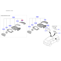 Накладка (крышка) наружного зеркала задняя левая 87613-F1100 Mobis