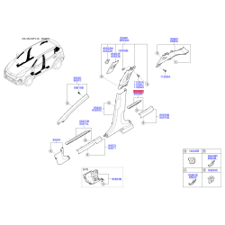Обивка (накладка) салона правая 85887-F1000WK Mobis