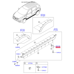 Кріплення підкрилка і бризковика праве 87756-3W000 Mobis