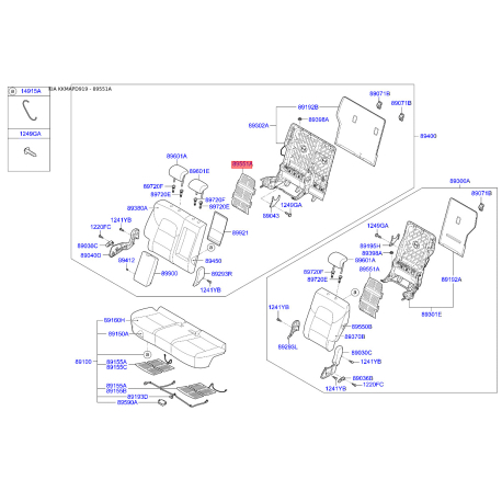 Сидение крепление 89360-D9000 Mobis - 89360D9000 - схема с каталога 89551A, KKMAPD919 89360D9000