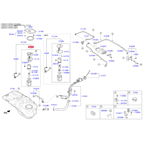 Насос топливный 31120-D7810 Mobis - 31120D7810 - схема с каталога 31120L, SEURPF119 31120D7810