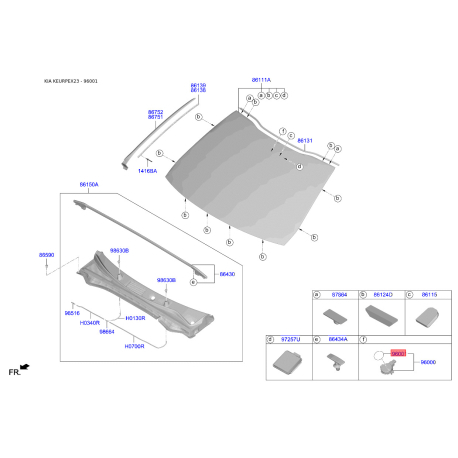 Датчик дощу 96001-A2000 Mobis - 96001A2000 - схема з каталогу 96001, KEURPEX23 96001A2000