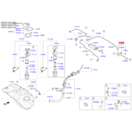 Фильтр салона 31184-D7000 Mobis - 31184D7000 - схема с каталога 31453B, SRUSPF119 31184D7000