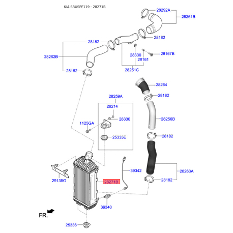 Інтеркулер 28271-2F950 Mobis - 282712F950 - схема з каталогу 28271B, SRUSPF119 282712F950