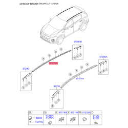 Молдинг даху правий 87280-D9010EB Mobis