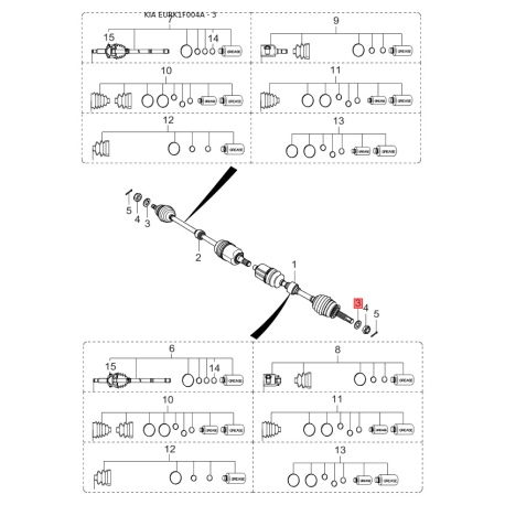 Поликлиновой ремень S2521-227400 Mobis - S2521227400 - схема с каталога 3, EURK1F004A S2521227400