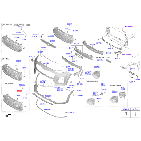 Решітка радіатора 86350-F1730 Mobis - 86350F1730 - схема з каталогу 86350, SEURPF119 86350F1730