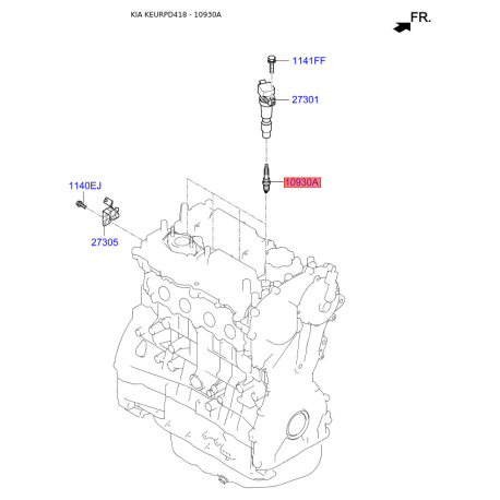 Свеча зажигания S1884-111051 Mobis - S1884111051 - схема с каталога 10930A, KEURPD418 S1884111051