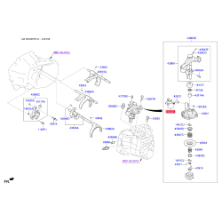 Важіль перемикання передач 43870-32001 Mobis
