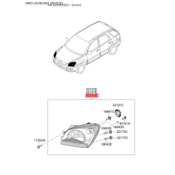 Фара основная левая 92101-0Z010 Mobis