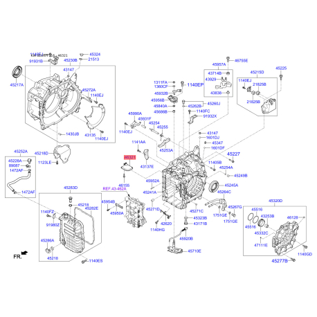 Фільтр масляний АКПП 46321-3F200 Mobis - 463213F200 - схема з каталогу 46321, SEURPF116 463213F200