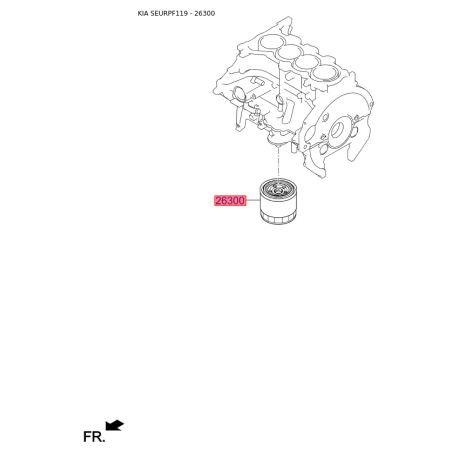 Фильтр масляный S2630-035531 Mobis - S2630035531 - схема с каталога 26300, SEURPF119 S2630035531