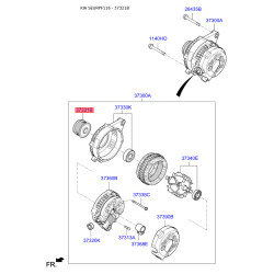 Шкив инерционный (муфта) генератора 37321-2A700 Mobis