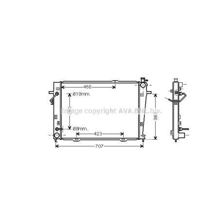 Радиатор охлаждения двигателя AVA QUALITY COOLING HY2167. Фото 1 HY2167