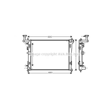 Радиатор охлаждения двигателя AVA QUALITY COOLING HYA2180. Фото 1 HYA2180