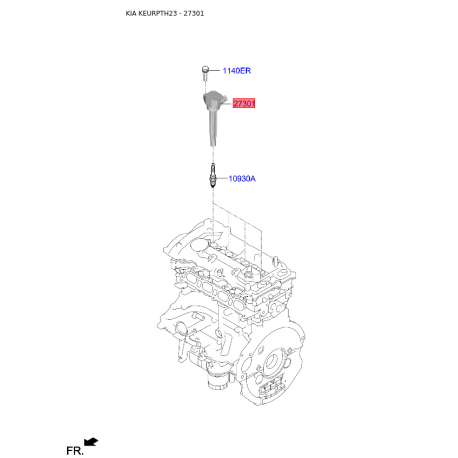 Катушка зажигания 27300-2E601 Mobis - 273002E601 - схема с каталога 27301, KEURPTH23 273002E601