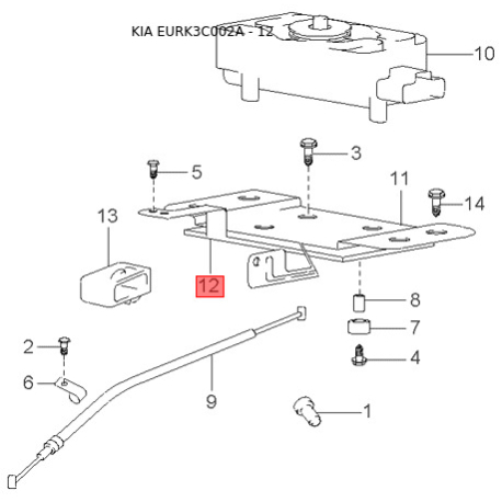 Ступица колеса 52730-38103 Mobis - 5273038103 - схема с каталога 12, EURK3C002A 5273038103