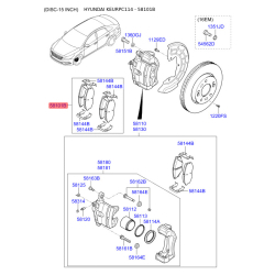 Колодки тормозные дисковые комплект 58101-C1A00 Mobis