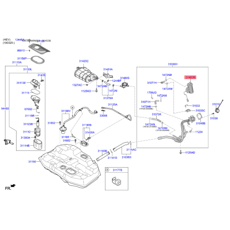 Фільтр салону 31453-C1100 Mobis - 31453C1100 - схема з каталогу 31453B, KKMAPA818 31453C1100