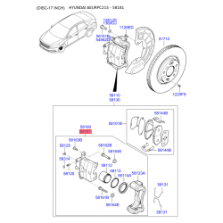 Супорт гальмівний без колодок правий 58190-C1A10 Mobis