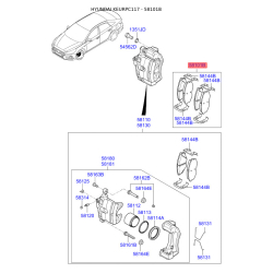 Колодки тормозные дисковые комплект 58101-D4A00 Mobis