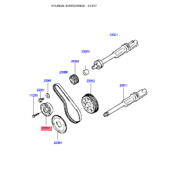 Натяжной ролик ремня ГРМ 23357-32050 Mobis