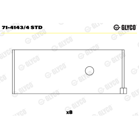 Вкладыши шатунные GLYCO - 71-4143/4 STD - изображение №1 71-4143/4 STD