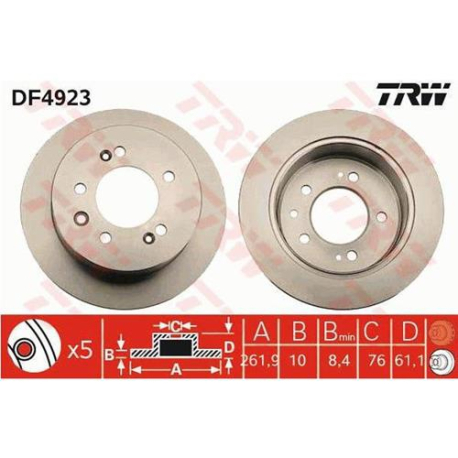Диск гальмівний TRW - DF4923 - зображення №1 DF4923
