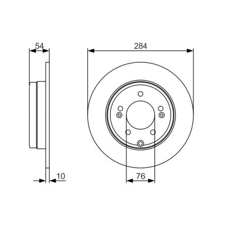 Диск тормозной BOSCH - 0 986 479 A45 - изображение №1 0 986 479 A45