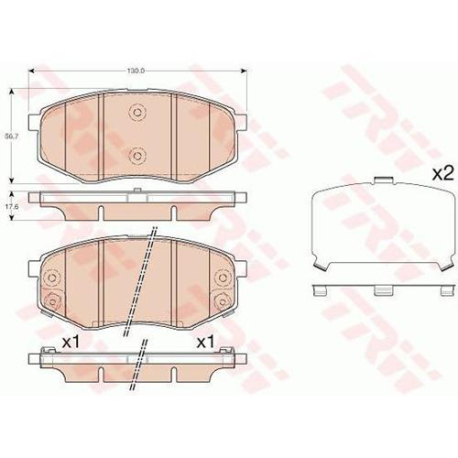 Колодки тормозные дисковые комплект TRW - GDB3553 - изображение №1 GDB3553