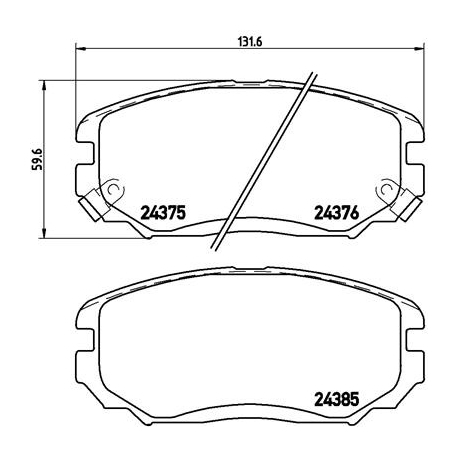 Колодки гальмівні дискові комплект Brembo - P 30 038 - зображення №1 P 30 038