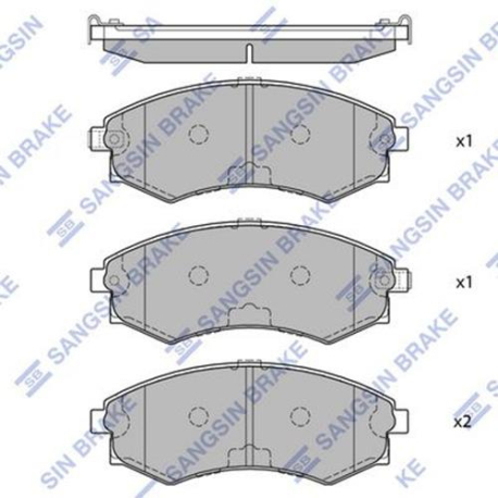 Колодки тормозные дисковые комплект HI-Q Sangsin Brake - SP1054-F - изображение №1 SP1054-F