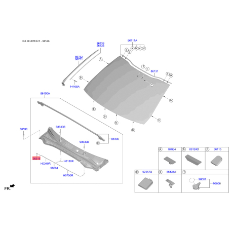Соединитель, провод стеклоомывателя 98516-21100 Mobis - 9851621100 - схема с каталога 98516, KEURPEX23 9851621100