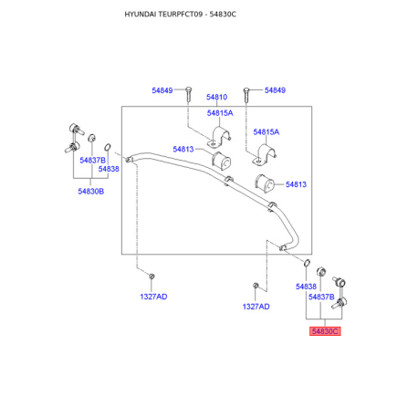 Стойка стабилизатора правая 54830-17020 Mobis - 5483017020 - схема с каталога 54830C, TEURPFCT09 5483017020