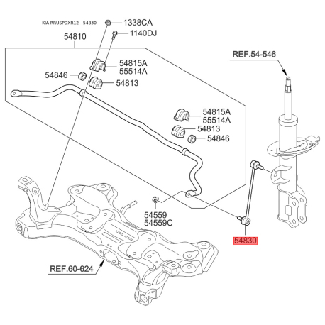 Стойка стабилизатора 54830-4L000 Mobis - 548304L000 - схема с каталога 54830, RRUSPDXR12 548304L000