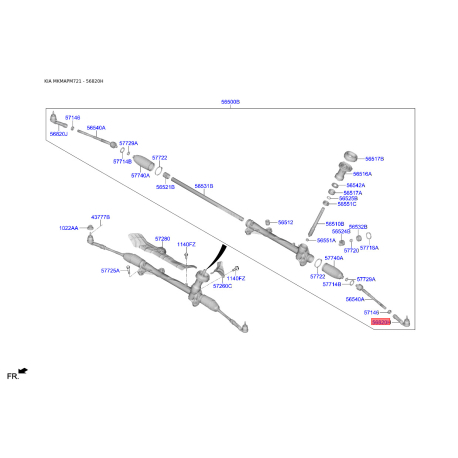 Наконечник кермової тяги лівий 56820-J7000 Mobis - 56820J7000 - схема з каталогу 56820H, MKMAPM721 56820J7000