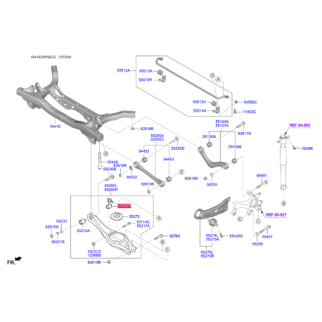 Стійка стабілізатора 55530-G2000 Mobis - 55530G2000 - схема з каталогу 55530A, KEURPDE22 55530G2000