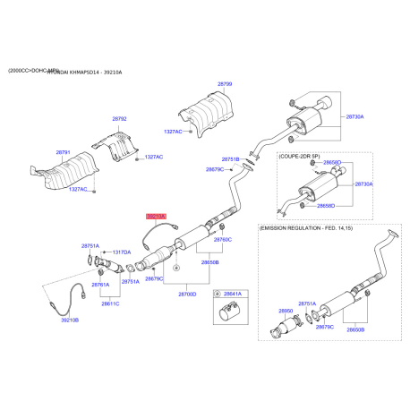 Датчик, давление во впускной трубе 39210-2E500 Mobis - 392102E500 - схема с каталога 39210A, KHMAPSD14 392102E500