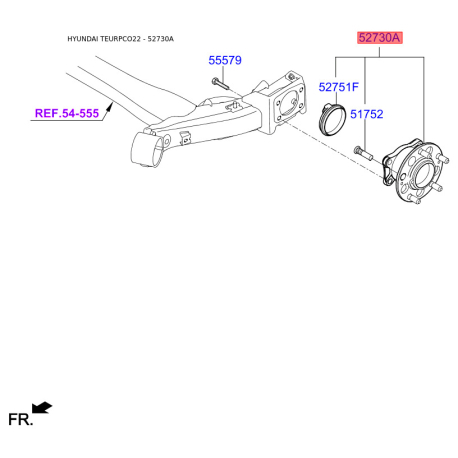 Ступица колеса 52730-F2000 Mobis - 52730F2000 - схема с каталога 52730A, TEURPCO22 52730F2000