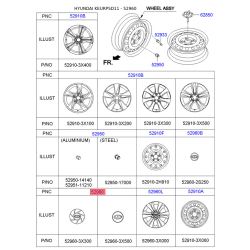 Облицювання, колеса 52960-3X300 Mobis Облицювання, колеса 52960-3X300 Mobis
