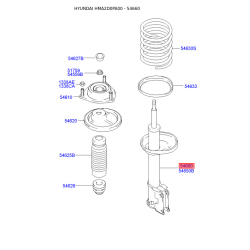 Амортизатор правый 54661-2D100 Mobis Амортизатор правый 54661-2D100 Mobis
